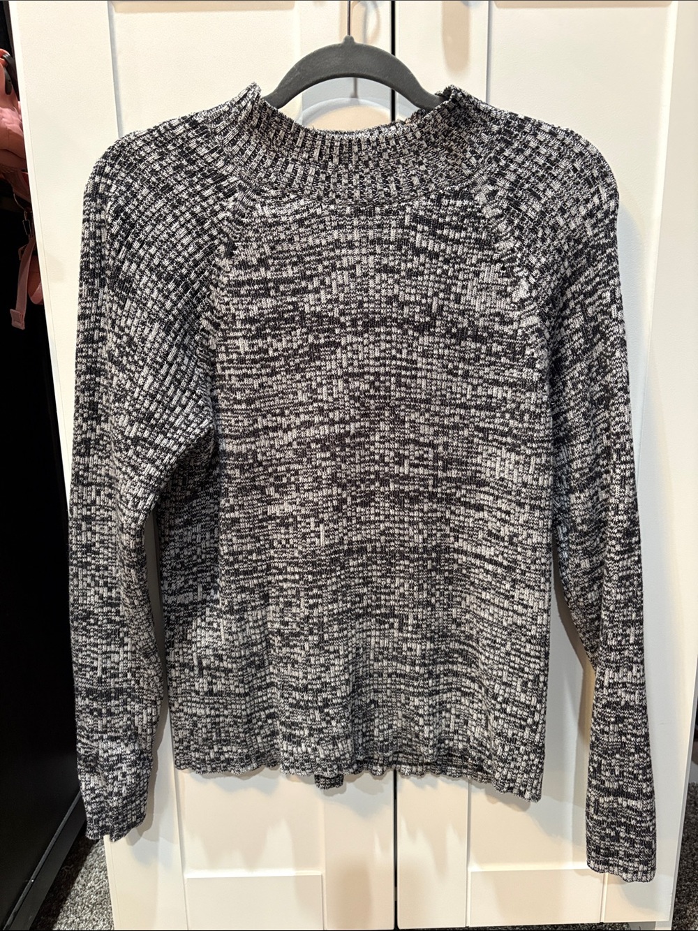 Studio Works Black & White Marled Crew Sweater